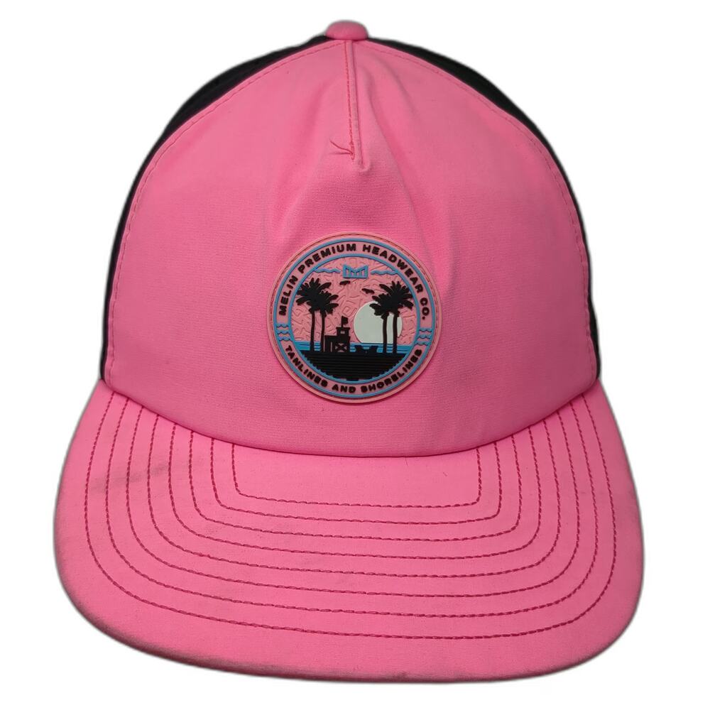 Melin Trucker Hat Pink S Hydro Neon Collection Perforated Snapback Palm Trees